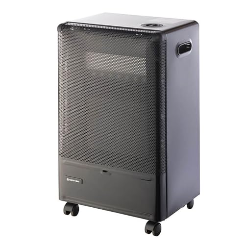 HAMILTON GAS PRODUCTS Indoor Gas Cabinet Heater - Black | 4.2kW Super Fast Blue Flame Heater with Oxygen Depletion Sensor & Adjustable Heat Settings | Portable for Home, Garage & Office Use