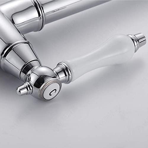 Robinet extractible à arc élevé avec cartouche céramique pour eau chaude et froide