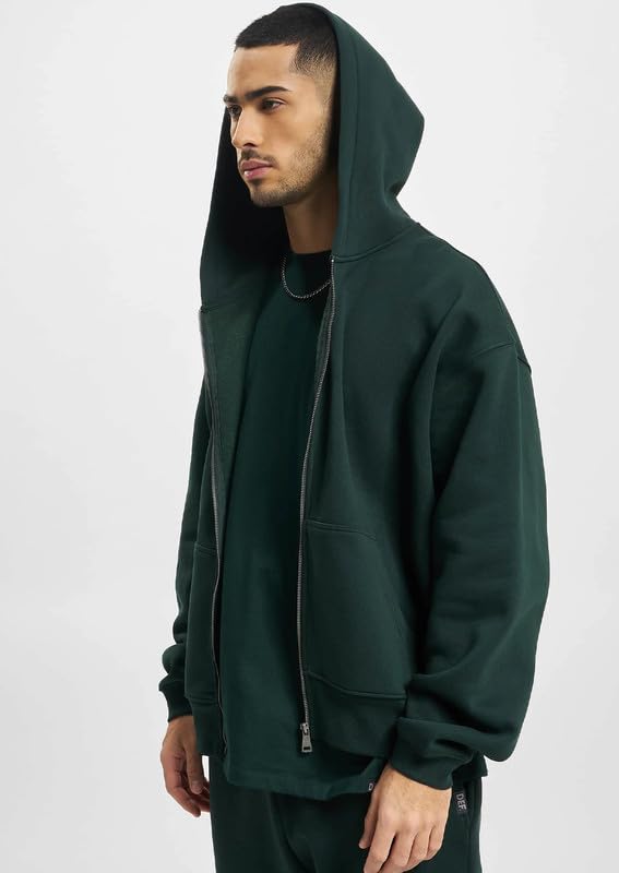 Image of Besick Premium Cotton Solid Relaxed Fit Zipper Hoodie for Men