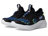 Skechers Kids Boys Ultra Flex 3.0-Triple Pointz Sneaker, Black/Blue/Lime,13 Little Kid
