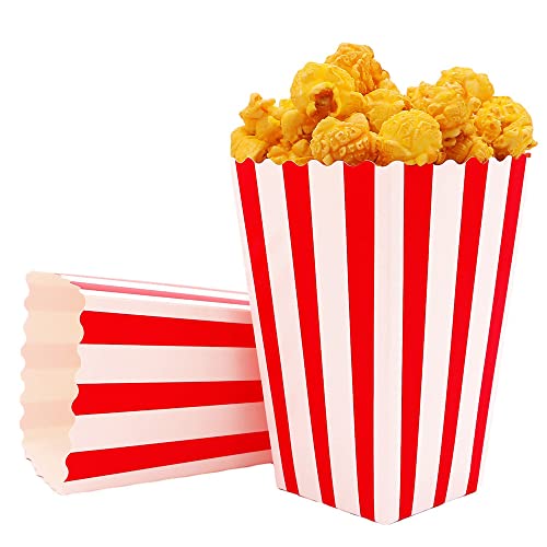 Roysmart Popcorn Boîtes, 50 Pcs Boîtes à Popcorn en Papier, Pot Popcorn Rétro pour Les Fêtes,...