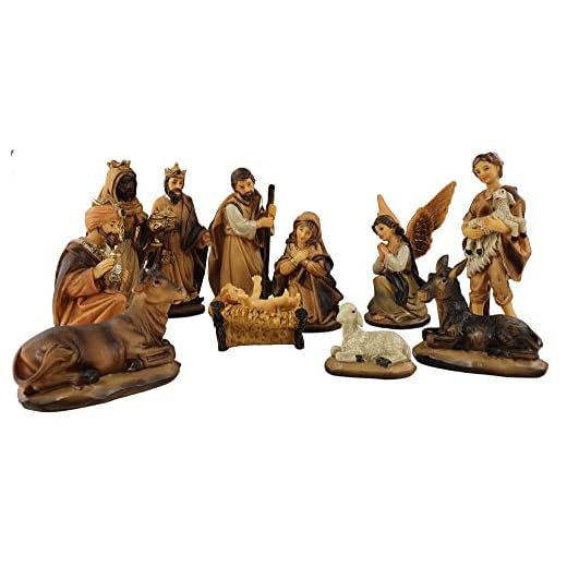 Riffelmacher Basic 11-TLG. 78314-8-11 cm - Crèche de Noël Artisanale Jésus de la Nativité de Noël Décoration de Noël