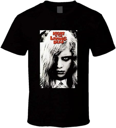 HUISHIJIA Night of The Living Dead Horror Movie T-Shirts Black L
