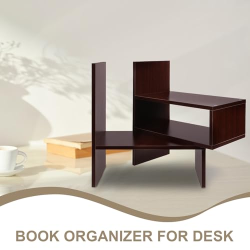 Support de stockage polyvalent bois étagère de bureau design pour magazines - 5