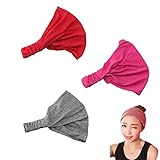 [Rodrry Meche] No75 ヘアアクセサリー 普段使い ヘアーバンド ターバン 痛くなりにくい ヘアーアクセサリー お風呂/ヨガ/洗顔用にターバン 幅広タイプ 柔らかい ヘアバンド ヘッドバンド カチューシャ ヘアアクセサリ 髪飾り 太め 髪留め 痛くない カミカザリ カミドメ レディース 女の子 女性 ライトグレー ピンク レッド