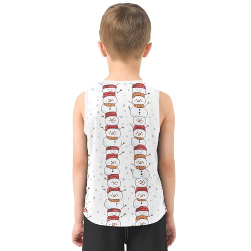 Boys Tank Top Shirts Winter Snowman Funny Sleeveless T-Shirts Crew Neck for Kids Clothing Children3