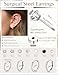 Jstyle Hypoallergenic Silver Stud Hoop Earrings for Women Small Flat Back Surgical Stainless Steel Earrings for Sensitive Ears Trendy Silver Hoops Cartilage Earring Stack Set Multiple Piercing Jewelry