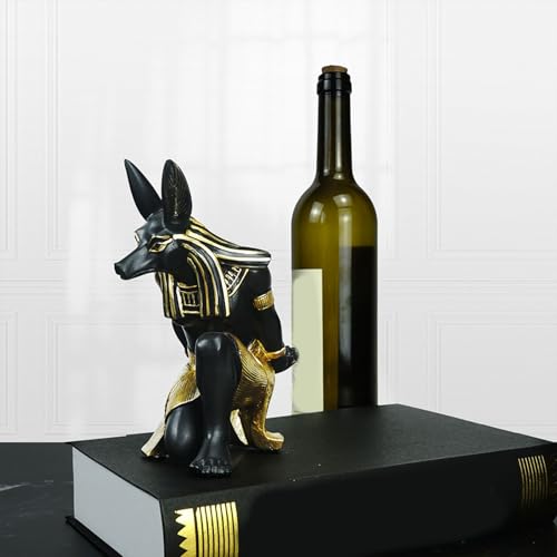 Exhibición de vino segura y elegante: soporte de resina con deidades egipcias 8