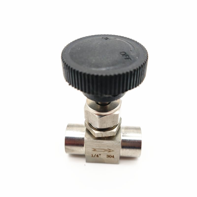 Válvula de aguja de acero inoxidable 304 de 3/8 pasamuros para control de fluidos 5