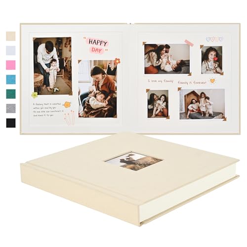 Pssoss 10 x 10 Inch DIY Scrapbook Album 40 Pages Linen Hardcover