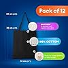 Top Urban Tote Bag Plain Natural Cotton Bag Ideal for Shopping Printing and Decoration Lightweight Reusable Canvas Fabric Bags for DIY, Advertising, Promotion, Gifts (Black, Pack of 6) #2