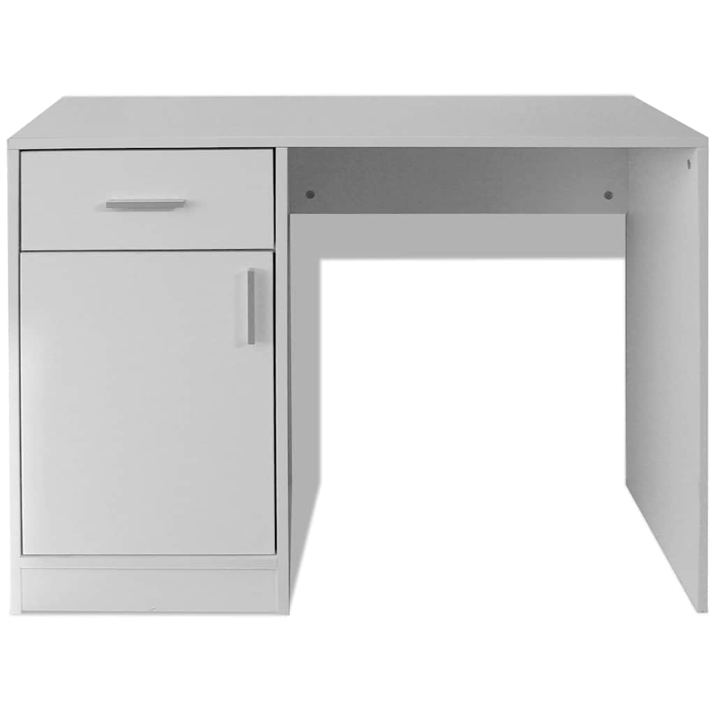Bureau blanc 100 x 40 x 73 cm avec tiroir et armoire