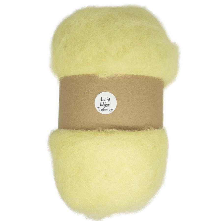Needle Felting Wool 100g - Carded Batt for Needle & Wet Felting, Core & Finish - Maori DHG - Light