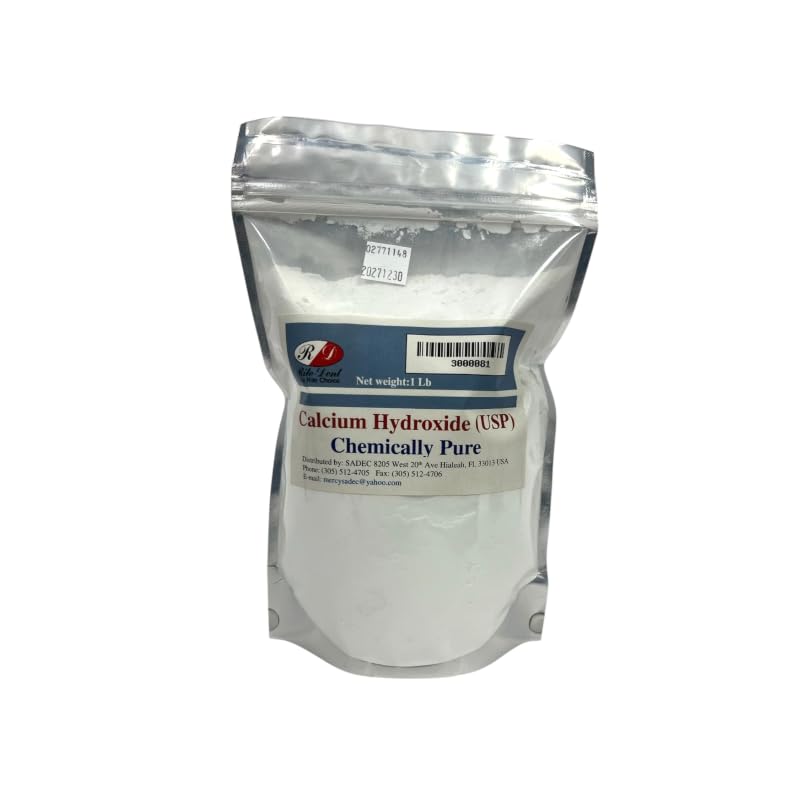Edible Calcium Hydroxide- (USP) Hydrated Pickling Slaked Lime - Ca(OH) 2 - Bag/Bottle Contains 1LB - Used in Dental Lab & Offices