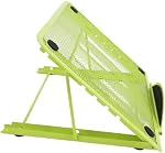 GOWENIC Metal Mesh Laptop Riser, 6 Level Adjustable Stand, Foldable Ventilated Tablet Holder for Desk Work, Portable Drawing Board Stand (Green)