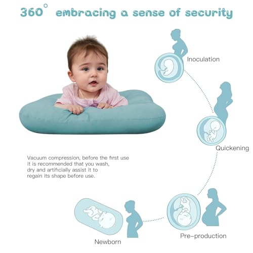 Image of Baby Lounger for Newborn, Bionic Design Baby Lounger, Soft Organic Cotton Breathable Lounger for Infants 0-24 Months (Dark Green)