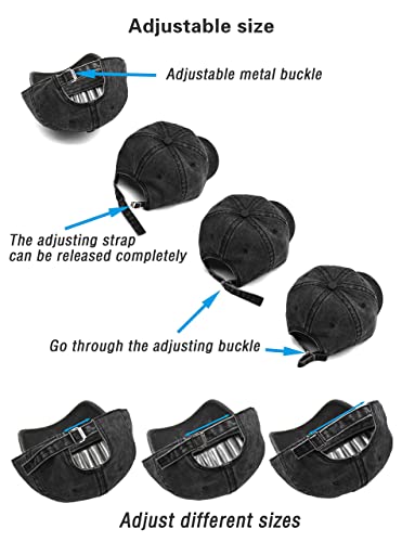 Image of 3 Pack Vintage Washed Cotton Adjustable Baseball Caps for Men Women Unstructured Low Profile Dad Hat