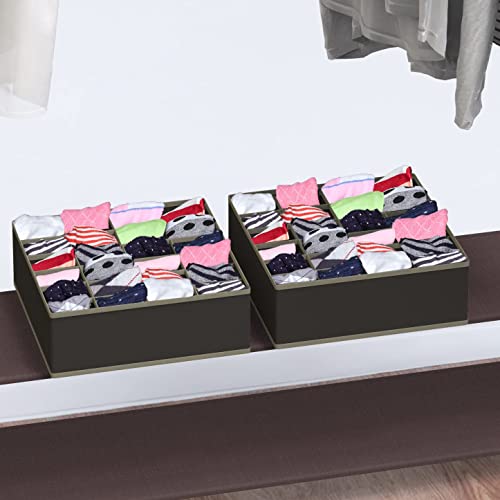 Simple Houseware Closet Underwear Organizer Drawer Divider 4 Set, Brown #TOP6