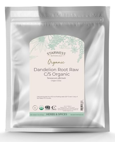 Starwest Botanicals Organic Raw Dandelion Root Tea [1 Pound] Bulk Cut & Sifted (C/S) Loose Tea