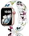 Witzon Compatible with Apple Watch Band Series 8/7/6/5/4/3/2/1/SE/Ultra, iWatch 38mm 40mm 41mm 42mm 44mm 45mm 49mm Bands for Women, Cute Print Silicone Sport Strap Replacement Accessories, Butterfly