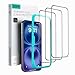 Produktbild ESR für iPhone 16 Plus/iPhone 15 Plus für Panzerglas, Displayschutzfolie 3 Stück, gehärtete Glasfolie mit einfachem Befestigungswerkzeug, 9H Härte, Vollbildschirm Schutzfolie, HD klar, kratzfest