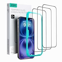 ESR Pellicola Vetro per iPhone 16 /iPhone 15, Vetro temperato con supporto di installazione, Durezza...