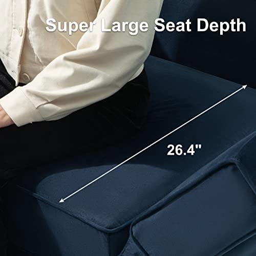 Belffin Modular Sectional Sofa U Shaped Velvet Couch With Reversible Chaise Modular Oversized Couch Sectional Sofa With Ottoman Blue #TOP5