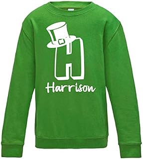 Personalised Irish Hat Kids Sweatshirt Ireland St. Patricks Day Irish Tops Ireland Jumper Older Children