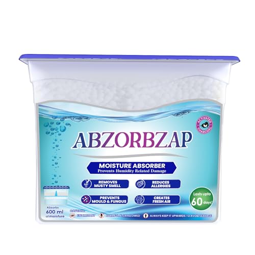 Image of Moisture Absorber with activated charcoal |Absorbs 600ml of moisture | Dehumidifier for Wardrobe, Living & Closets | Protects against Moisture, Mold, Fungus & Bad Odor |