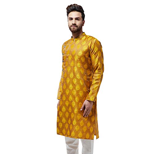 Sojanya (Since 1958 Men'S Jacquard Silk Only Long Kurta3
