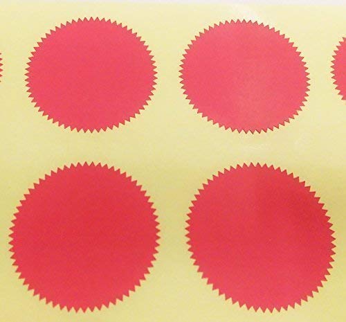 Audioprint Ltd. Pack of 500-41mm Starburst Notary/Legal/Certificate Seals - Colour Code Stickers/Sticky Labels - Choose Your Colour/s (Dark Pink)