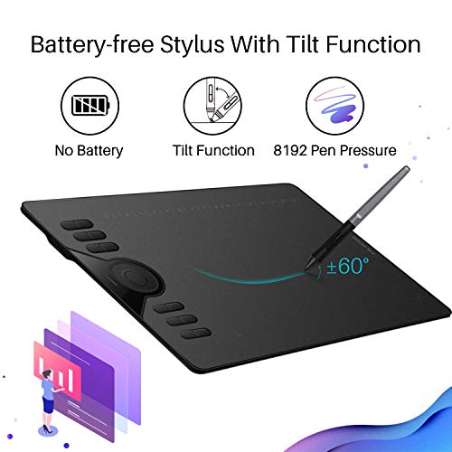 Image of HUION HS610 Graphics Drawing Tablet Battery-Free Stylus Android Windows macOS with 6.3 x 4in Working Area Pen Tablet (HS610)