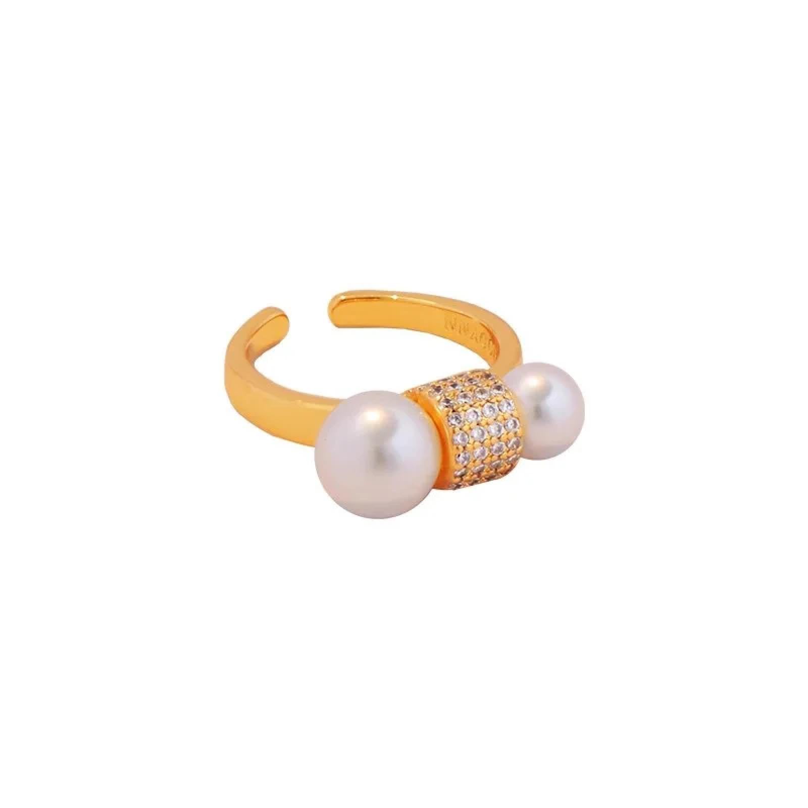 Ring Ringe Damen Bijouterie Herren Modischer Großer/Kleiner Perlen-Split-Ring Für Frauen, Nischendesign, Verstellbarer Zeigefingerring, Vintage, All-Match-Schmuck Für Den Alltag