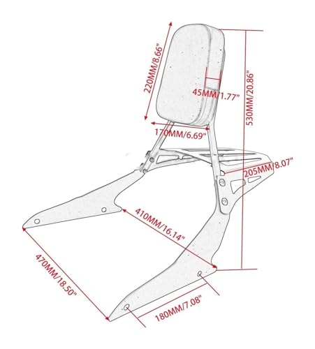 Sissy bar Suzuki Boulevard M109R résolvant le manque de confort du passager