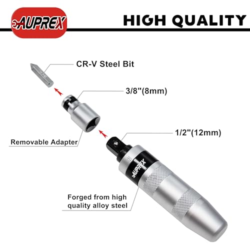 Image of AUPREX Manual Impact Screwdriver, 1 /2 inch Reversible Hand Impact Driver Set, Hammer Screwdriver with 12-Piece CR-V Slotted, Phillips, Hexagonal Bits Set for Removing Rusted Fasteners or Frozen Bolts