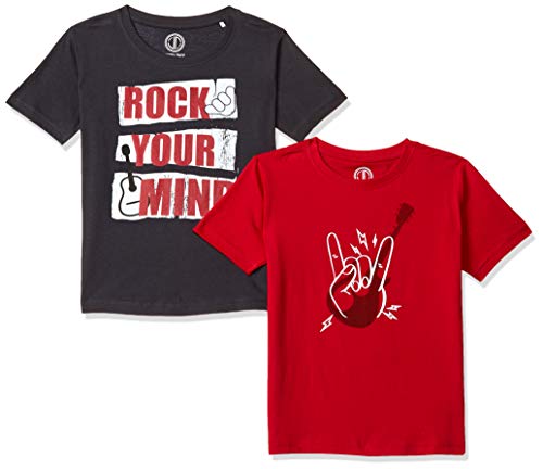 Image of Joshua Tree Boy's Paisley Regular fit T-Shirt (GT03-14 Red and Black 9-10 Yrs)