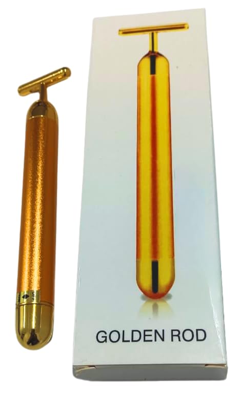 Golden Rod 24K Beauty Bar, T-Shaped Energy Massager, Battery