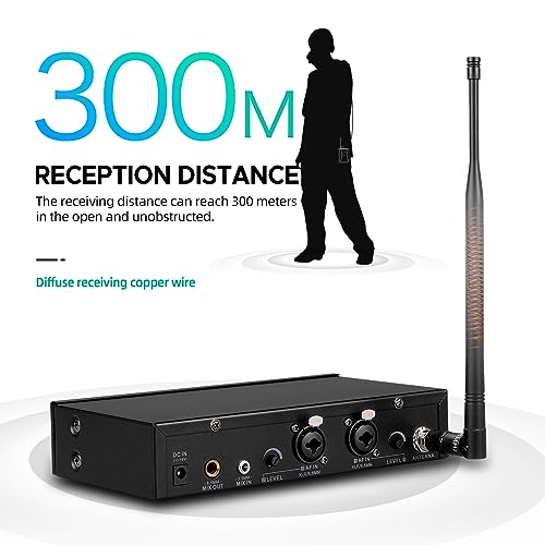 D Debra ST-102 UHF Stereo Wireless in Ear Monitor System,Wireless IEM mit Bodypacks und Headsets,530-580Mhz Sender und Empfänger,Ideal für Bühne,Studio,Sprache(1 Bodypack mit Sender)
