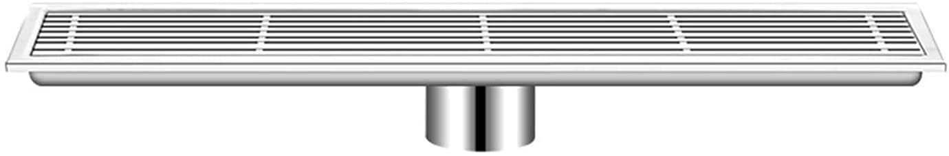 Shower Floor Drain，Linear Drain with Hair Strainer SUS304 Rectangle(90cm(35.4''))