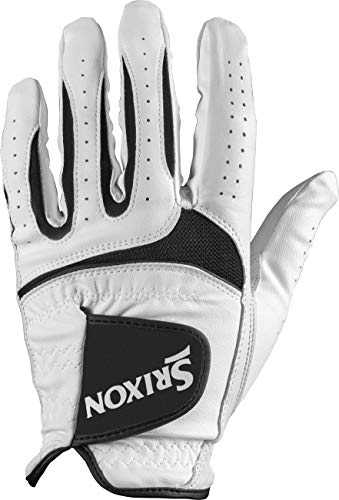 Srixon Tech Cabretta Golf Glove, Women's Worn on Left Hand, L, White, Large