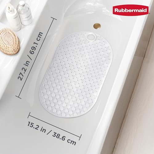 Rubbermaid INSTAMAT Bath Tub Shower Mat, Non-Slip Tub Mat with Suction Cups, Bath Mat Hangs on Showerhead for Quick Dry, 27.2 x 15.2 Inch, BPA-Free, Easy to Clean, for Inside Tub or Shower, Clear by Rubbermaid - Image 7