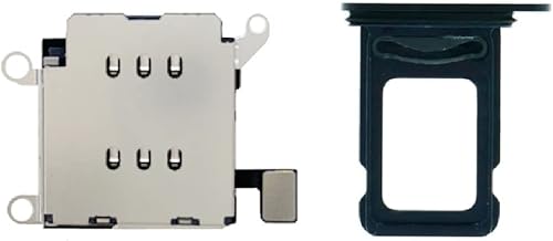 YESUN Dual SIM Card Reader Holder Flex Cable con bandeja de tarjeta SIM Adaptador de ranura de repuesto para iPhone 12 (negro)