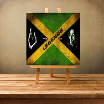 Tableau Bob Marley et 2Pac art urbain pour salon contemporain et studio