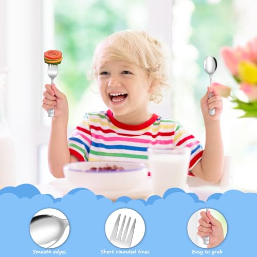 Auoikk A-SK-10 10-Piece Toddler Flatware, Kids Utensils Stainless Steel Cutlery Set, Children Safe Spoons And Forks With Ergonomic Handle, Easy To Use And Dishwasher Safe thumb #5