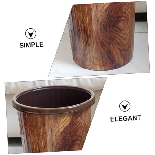 Caneca de basura de plástico marrón con diseño de presión miniatura 3