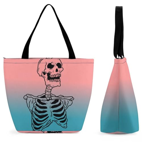 Sac bandoulière crâne vintage grand sac de shopping idéal pour voyager