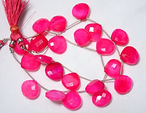 Quartz calcédoine rose en cœur facetté 18mm pour bijoux de prestige