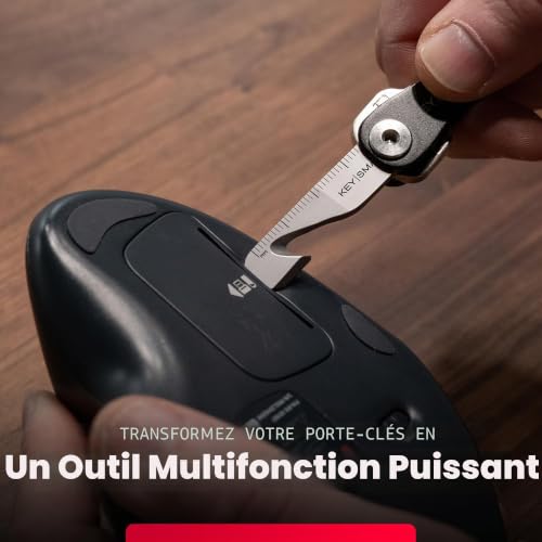KeySmart Multi-Tool – Outil porte-clés multifonction 5 en 1 avec ouvre-boîte, règle, pied-de-biche, tournevis cruciforme et tête plate – Mini outil multifonction EDC Gear et accessoires porte-clés – vue 7