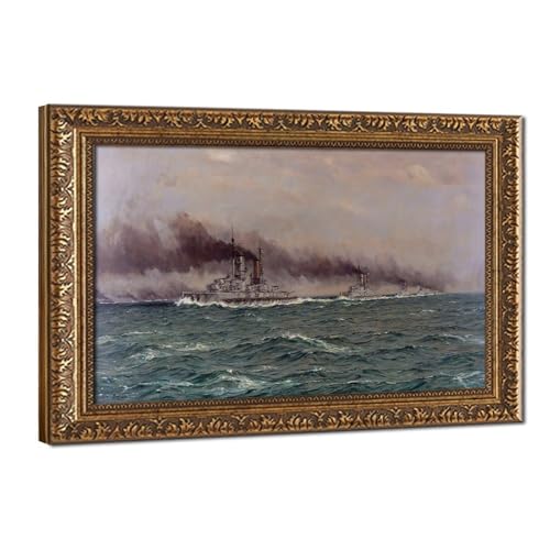Flotte allemande Claus Bergen tableau salon pour passionné histoire navale 1916