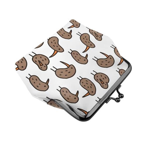 Kiwi Birds Cute print Women's leather kiss lock coin wallet Portable wallet for office and travel3